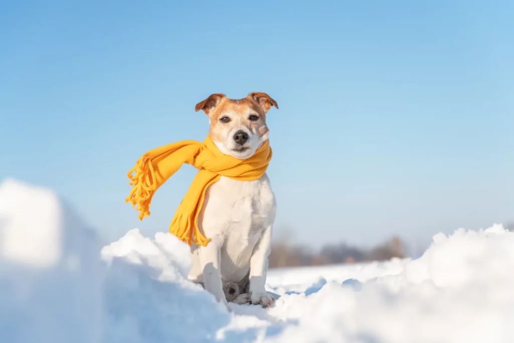 Jack Russell Terrier en hiver