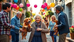 « Je n’ai jamais eu de chien » : pour ses 95 ans, tout un quartier lui en offre un