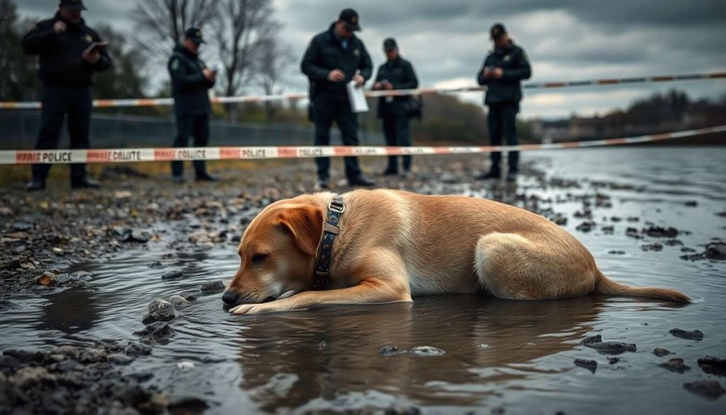 Un chien découvert ligoté et lesté de pierres : la police enquête